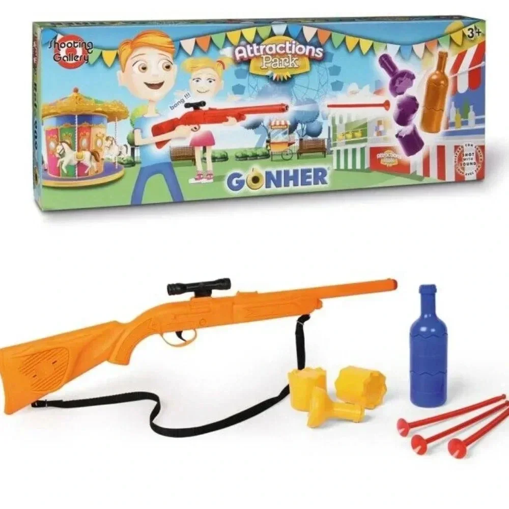 NEW RETRO Pretend Play Carnival Shooting Arcade Bottles Playset 909/0